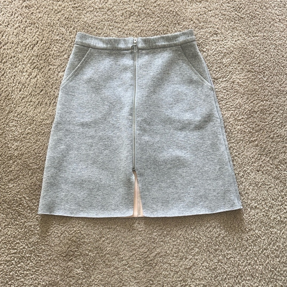 Topshop Gray Zip Front Mini Skirt Size 4 – A-Line Casual Athleisure